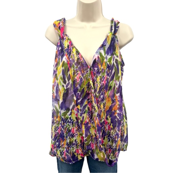 Cabi #730 Petals Floral Surplice Tank Blouse Size Small - Picture 2 of 10